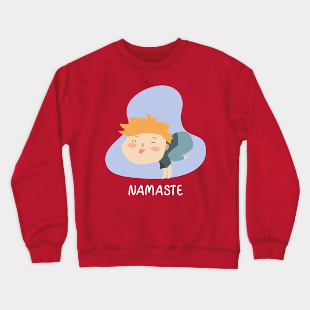 Little Yoga Namaste Boy Crewneck Sweatshirt by Sonicx Electric 